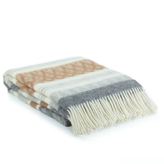 Wollen deken Ugle beige