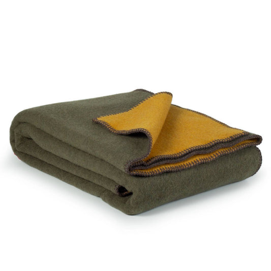 Beddeken van merinowol - khaki meadow
